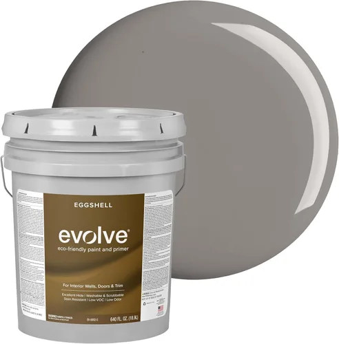Vista 19 de EVOLVE Pintura e imprimación para interiores, cáscara de huevo (blanco alabastro), 1 galón, cobertura de una capa, excelente oculto, bajo contenido