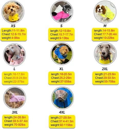 Vista 6 de Chubasquero impermeable para perros, ropa impermeable ajustable con tira reflectante y ligera con capucha tipo poncho (Verde Ejército, XS)