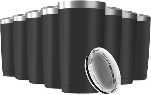 Vista 24 de Vaso de viaje de 20 oz, aislado al vacío, con tapa, de acero inoxidable, doble pared; taza térmica de café para el hogar, la oficina, al aire libre