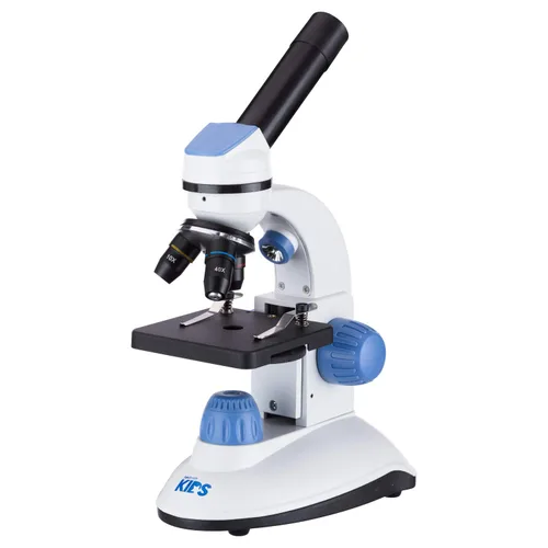 Vista 2 de IQCrew by AmScope M50C-B14-WM-E1 40X-1000X Microscopio de iluminación dual (azul) con ocular digital de 1.3MP, kit de preparación deslizante y libro
