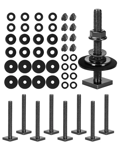 Vista 7 de Pernos de ranura en T para barras transversales de techo, plataforma, cesta de carga, adaptador de perno cuadrado en T de acero inoxidable de 4 mm