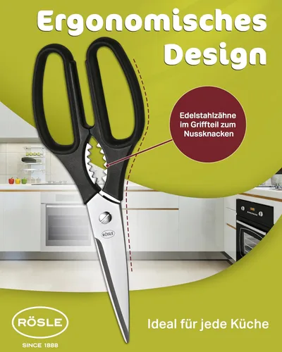 Vista 6 de Rosle Tijeras, para la cocina, para cocinar, hoja de acero inoxidable, 8.7 in, 96290