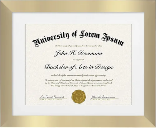 Americanflat Marco de diploma de 11 x 14 pulgadas con vidrio inastillable, para uso como marco de 8.5 x 11 pulgadas con paspartú o para exhibir