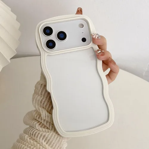 Vista 29 de QLTYPRI Funda compatible con iPhone 7/8/SE, bonita funda transparente con marco ondulado rizado para niñas y mujeres, funda protectora de TPU