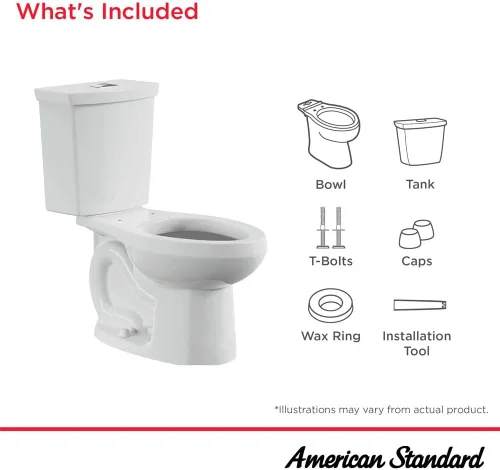Vista 6 de American Standard 606AA002.020 H2Option - Inodoro de dos piezas con asiento de inodoro de cierre suave alargado y anillo de cera, parte delantera