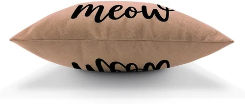 Vista 5 de Moslion Funda de almohada decorativa con diseño de cara de gato, funda de almohada cuadrada de lino y algodón de 18 x 18 pulgadas, para sofá