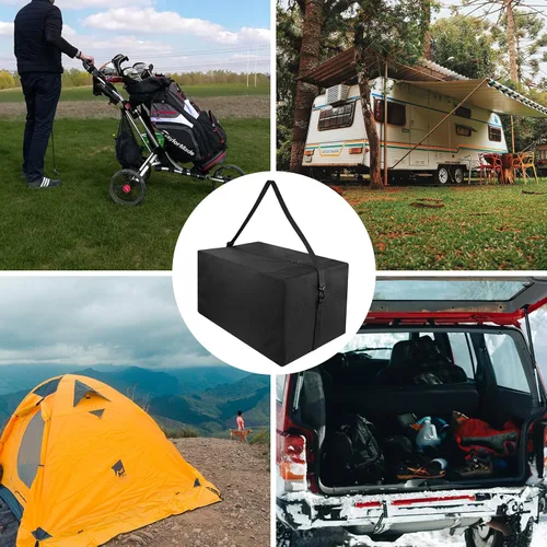 Vista 6 de Xxerciz Bolsa de carrito de golf para Caddytek, bolsa de transporte plegable de 3 ruedas, bolsa de repuesto ligera para carritos con correas