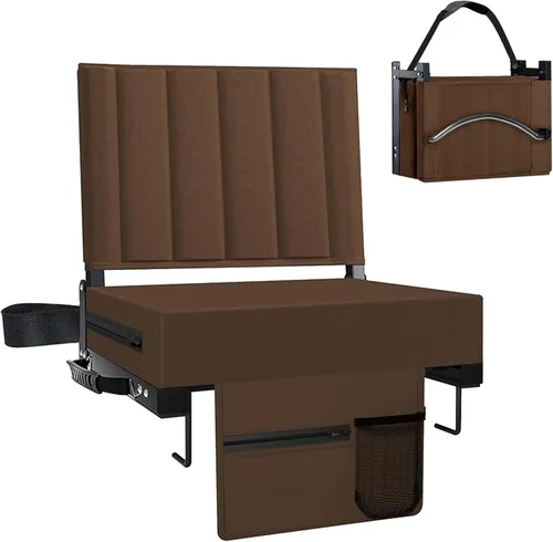 Vista 13 de Aliphon Asiento de estadio para gradas con soporte trasero y cojín, asientos de gradas con correa para el hombro y soporte para tazas, silla