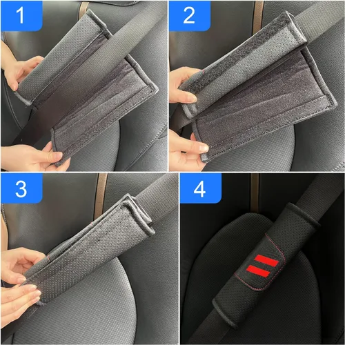 Vista 6 de Fundas de cinturón de seguridad para Dodge Charger Accesorios Durango Challenger Journey Funda de cuero para cinturón de seguridad para correa