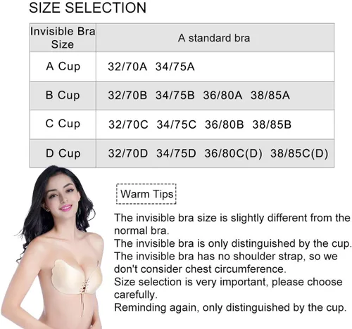 Vista 7 de Sticky Bra 2 Pairs Strapless Backless Adhesive Invisible Lift up Push up Bra
