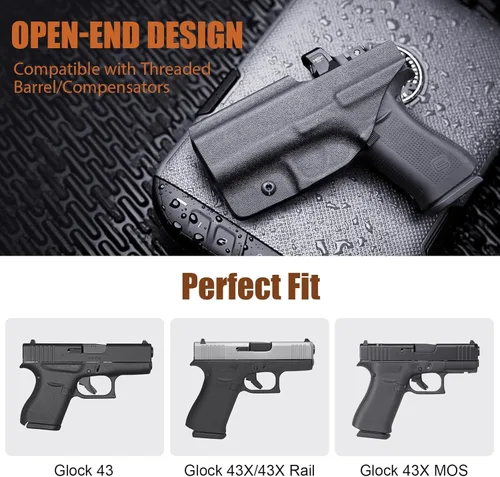 Vista 3 de WARRIORLAND IWB Funda Kydex, ajuste selecto para Glock 43/43X o Glock 43X MOS – Funda de transporte interior de cintura, inclinación y retención
