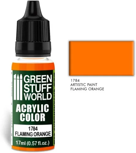 Vista 2 de Green Stuff World – Pintura acrílica color naranja flameante 1784 para modelos y miniaturas