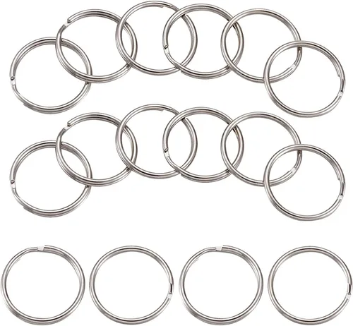 Vista 4 de Craftdady 1000 unidades de conectores redondos divididos de 0.787 in de doble bucle de metal para llavero plano para hacer joyas, coche, hogar
