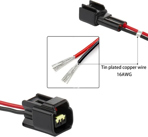 Vista 3 de Conector de cable eléctrico de 2 pines, enchufe impermeable macho hembra de 16 AWG, enchufe de desconexión rápida, adecuado para automóvil, camión