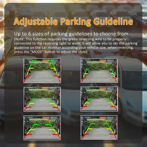 Vista 3 de VT1 1080P - Kit de cámara de respaldo para coche con cable, fácil de instalar para visualización continua o inversa, monitor con clip en espejo