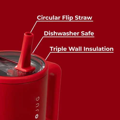 Vista 3 de HydroJug Kids - Botella de agua aislada para niños de 20 oz con popote abatible y asa A prueba de fugas y duradera Perfecta para escuela