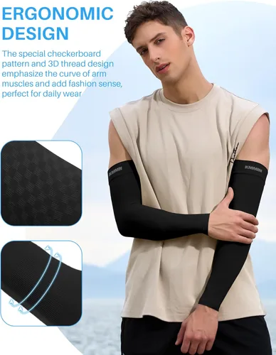 Vista 6 de KMMIN - Mangas para brazo con protección de rayos ultravioleta para conducción, ciclismo, golf, baloncesto.