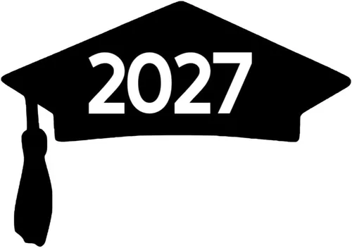 Class of 2027 Graduation Cap Decal, Graduation T Shirt Transfer, DIY Graduate Shirt Patch, Grad Tshirt Sticker, HTV Vinyl Applique, Pick Size Color,