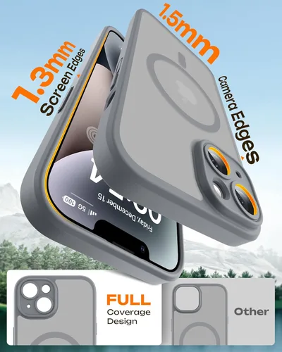 Vista 746 de TOCOL Funda para iPhone 11, compatible con Magsafe, protección completa de cámara, imanes integrados, protección contra caídas, funda translúcida
