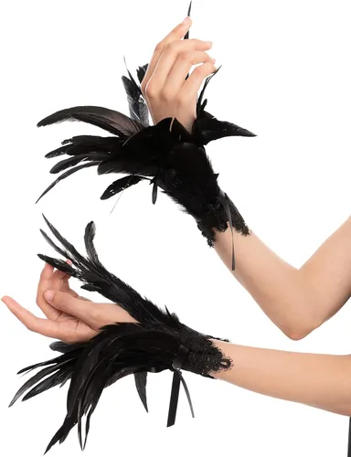 Vista 6 de Spooktacular Creations Black Evil Queen Accessories Set for Halloween Cosplay Party Gothic Crow Costume