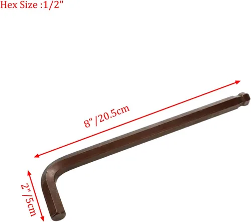 Vista 2 de Llave hexagonal de 1/2 pulgada extra larga de 8 pulgadas de longitud en forma de L llave Allen