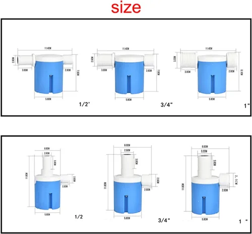 Vista 3 de 1/2" 3/4" 1" Fully Automatic Float Valve DN15 Water Level Control Valve Anti Corrosion Nylon Ball Valve(1",BLUE_ES)