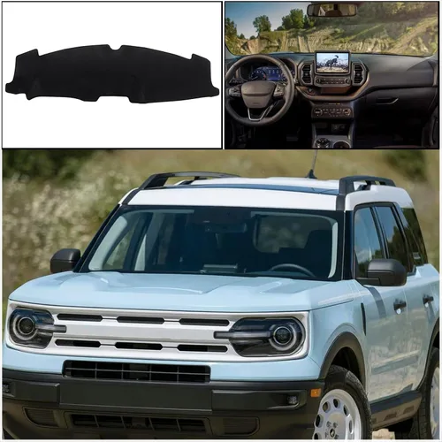Vista 6 de Cubierta de tapete para salpicadero, consola central interior personalizada compatible con Ford Bronco Sport SUV 2021, 2022, 2023, accesorios