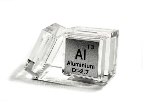Cubo de metal de aluminio de 0.39" 10mm Al hasta 99.9% puro, elemento de la tabla periódica grabado, colección de densidad, bloque de exhibición