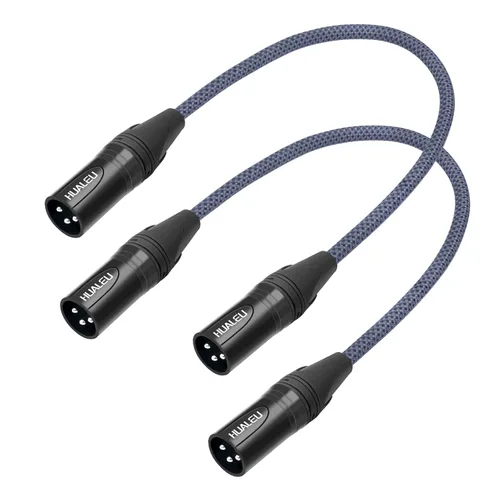 Vista 13 de Paquete de 2 cables de audio de equilibrio de 3 pines hembra a hembra, cables de conexión de micrófono de 3 pines, cables de conexión XLR hembra DMX