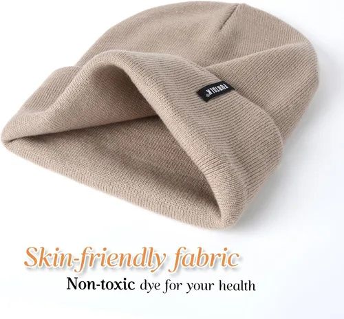 Vista 2 de FURTALK - Gorro tejido de acrílico, para invierno, suave, cálido, unisex, para hombres y mujeres