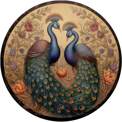 Vista 3 de PopSockets de plumas de pavo real con diseño floral de pavo real PopGrip intercambiable