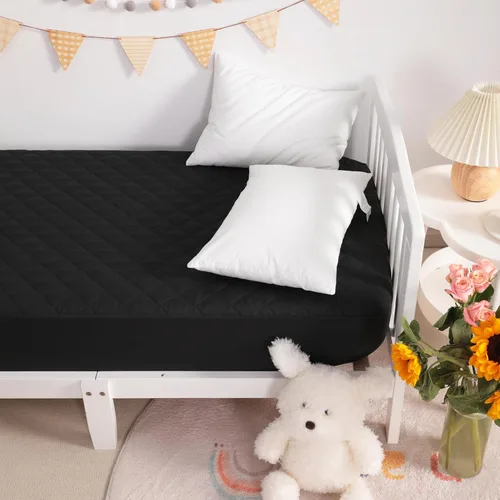 Vista 6 de NTBAY Paquete de 2 Protectores de Colchón de Cuna Impermeables, Sábana Bajera Acolchada de 28"x52" para Niños Pequeños - Lavable a Máquina - Funda