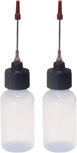 Botellas exprimibles de plástico Liberty Products de 2-1 oz con aplicadores de acero inoxidable de 1.5"