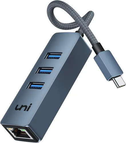 Vista 11 de uni Adaptador USB-C a Ethernet, HUB USB C Ethernet 1Gbps con USB 3.0 4EN1, [Compatible con Thunderbolt 4/3] Adaptador de red USB C para MacBook