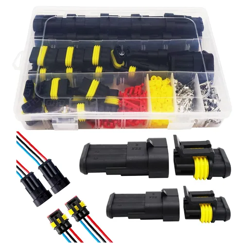 Vista 10 de 20 Kits Conector de 1 Pin Conectores Eléctricos Automotrices de Conexión Rápida Conectores de Alambre de 1 Pin Conector Impermeable Conector