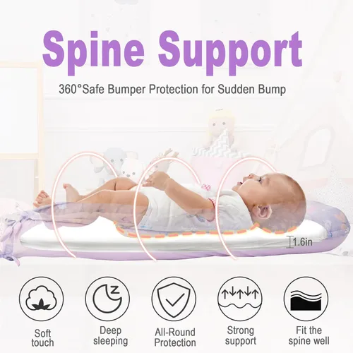 Vista 3 de Viviland Tumbona para bebé Snuggle Me, adecuada para recién nacidos de 0 a 24 meses, mariposa