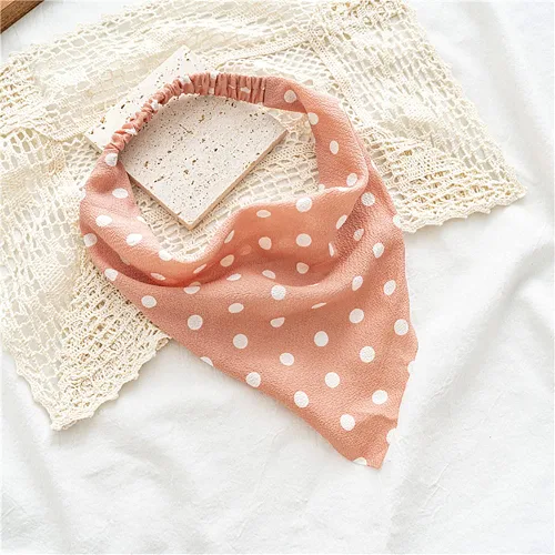 Vista 15 de Pañuelo elástico para el cabello, bandanas para el cabello, bufanda de lunares para mujeres y niñas (flor de satén retro)