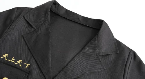 Vista 5 de JYJXCOS Disfraz de Halloween de Tokio Revengers, chaqueta para cosplay, capa larga, anime, talla S