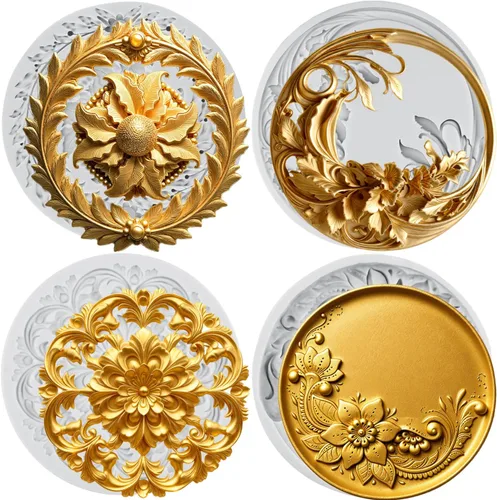 Vista 14 de Molde de silicona para fondant de encaje de estilo barroco, molde de filigrana esculpido en 3D, para decoración de pasteles, decoración de cupcakes