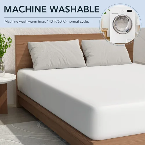 Vista 5 de Full Size Mattress Protector 2 Pack Waterproof Mattress Cover Soft Breathable Noiseless Full Mattress Pad Cover Quilted Fitted with Deep Pocket Bed