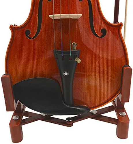 Like-It Soporte para instrumentos musicales con soporte de arco para violín, portátil, ajustable y plegable