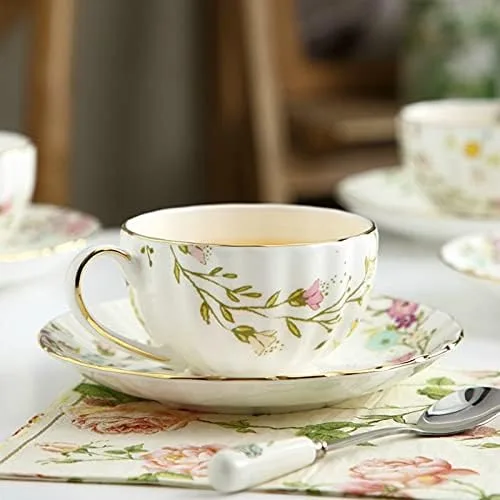 Vista 7 de Mug Creative Porcelain Cup and Saucer Ceramics Simple Sets Modern Design Coffee Cups Tazas para Cafe Home Decor Coffe Cup Coffee cup tea cup