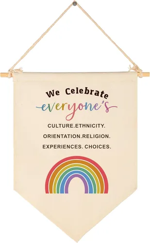 Vista 40 de Fomenta - Regalos de Decoración de Pared para Guardería, Aula, Sala de Juegos, Dormitorio, Puerta Principal, Bandera de Mentalidad de Crecimiento