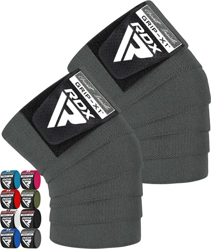 Vista 9 de RDX Rodilleras para levantamiento de pesas, correas elásticas de 78 pulgadas, levantamiento de potencia, soporte de prensa de piernas, gimnasio