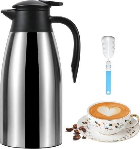 Vista 13 de Jarra de café térmica, jarras de café de acero inoxidable con aislamiento mejorado para mantener el café caliente y las bebidas calientes de agua