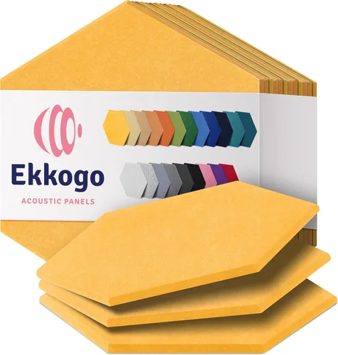 Vista 122 de Paneles acústicos de alta densidad para amortiguar sonidos, forma hexagonal, paquete de 12 unidades de 14" x 12.1" x 0.4", color turquesa océano