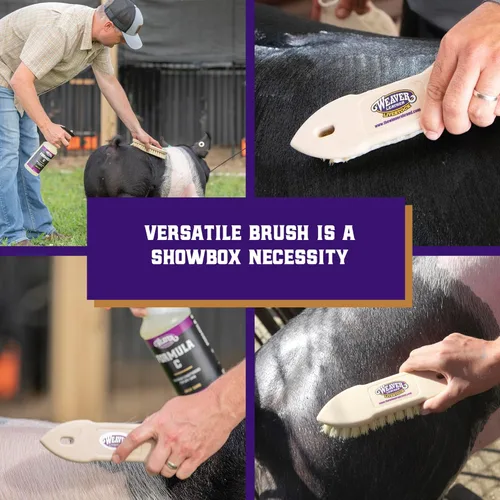 Vista 5 de Weaver Livestock Tampico Pig Brush Cepillo de plástico para eliminación de suciedad, cepillo Tampico de cerdas suaves para cabello liso