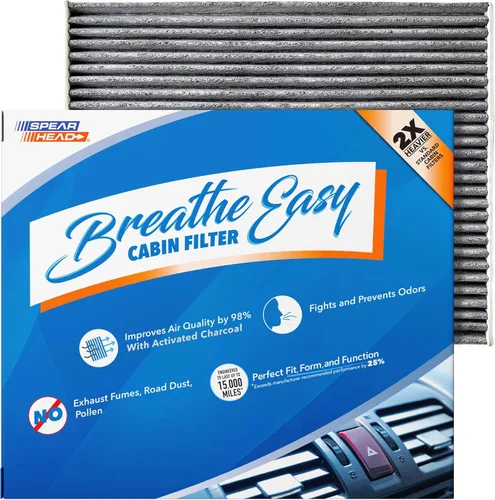 Vista 33 de Filtro de cabina AC y calefactor de defensa contra olores Breathe Easy de Spearhead, se ajusta como OEM, hasta un 25% más duradero con carbón