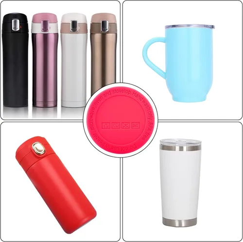 Vista 6 de TOPZEA Paquete de 56 piezas de goma para vasos de sublimación, parte inferior protectora de silicona antideslizante, parte inferior autoadhesiva