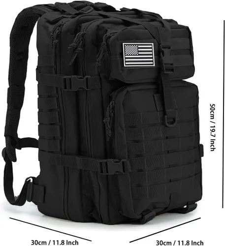 Vista 7 de QT&QY 45L Military Tactical Backpacks For Men Camping Hiking Trekking Daypack Bug Out Bag Lage MOLLE 3 Day Assault Pack